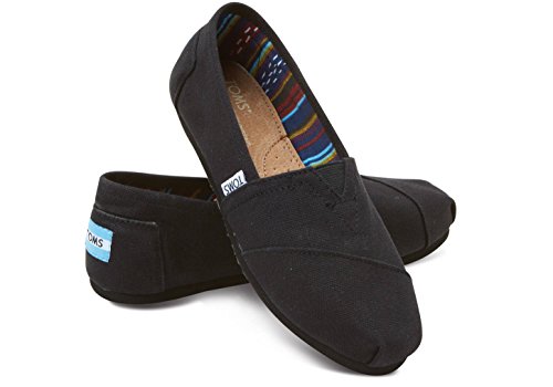 Toms Women's 10002472 Canvas Alpargata Flat, Black, 8.5 M US