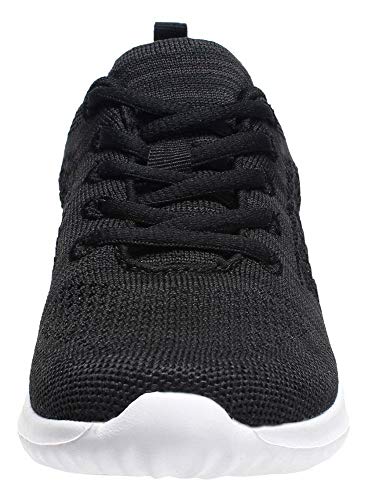 YILAN Women's Fashion Sneakers Breathable Sport Shoes (11, Black-5)