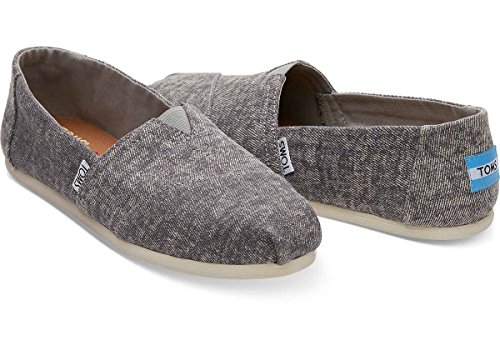 TOMS Classics Steel Grey Washed Demin 10010791 Women's 6.5
