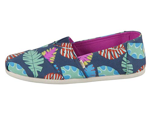 TOMS Women's Alpargata Espadrille, Size: 6.5 B(M) US, Color: Navy Tropical Leaves