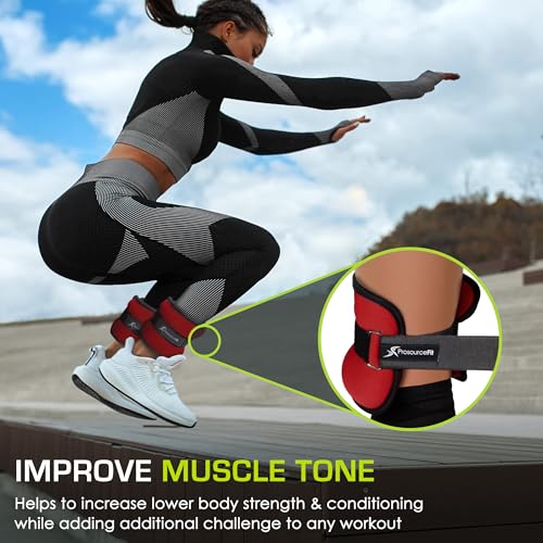 ProsourceFit Ankle Wrist Weights 1.5 lb. - Red