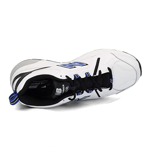 New Balance Men's 608 V5 Casual Comfort Cross Trainer, White/Team Royal, 9.5 X-Wide