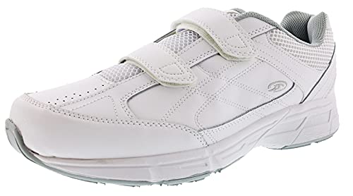 Dr. Scholl's - Men's Brisk Light Weight Dual Strap Sneaker, Wide Width, White Grey, 11.5 Wide