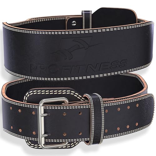 Weight Lifting Belt for Men & Women | Premium Weightlifting Belt 100% Leather | Workout Gym Belt for Functional Fitness & Olympic Lifting Athletes | Support for Squat & Deadlift Training Belt (X-Large, Black/White)