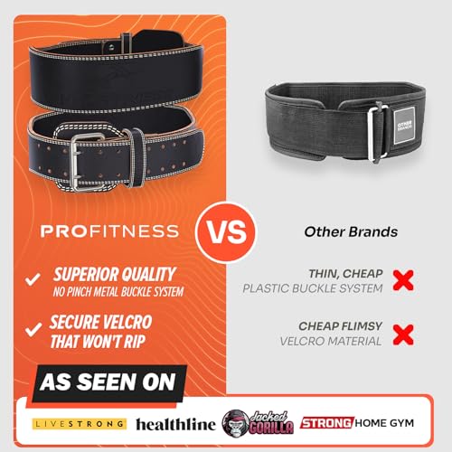 Weight Lifting Belt for Men & Women | Premium Weightlifting Belt 100% Leather | Workout Gym Belt for Functional Fitness & Olympic Lifting Athletes | Support for Squat & Deadlift Training Belt (X-Large, Black/White)