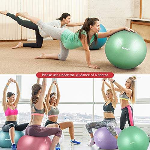 GalSports Pregnancy Birthing Ball, Yoga Exercise Birth Ball Chair for Delivery & Training & Fitness, Extra Thick Labor Ball with Quick Pump, Certified by SGS (Light Cyan, L(58-65cm))