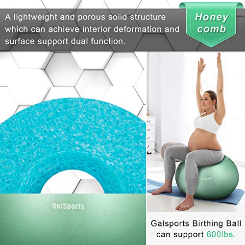 GalSports Pregnancy Birthing Ball, Yoga Exercise Birth Ball Chair for Delivery & Training & Fitness, Extra Thick Non-Toxic Anti-Burst Labor Ball with Quick Pump