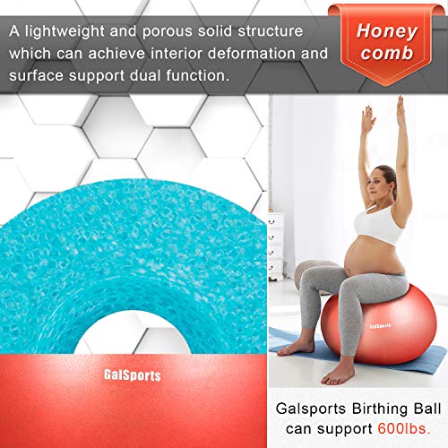 GalSports Pregnancy Birthing Ball, Yoga Exercise Birth Ball Chair for Delivery & Training & Fitness, Extra Thick Non-Toxic Anti-Burst Labor Ball with Quick Pump