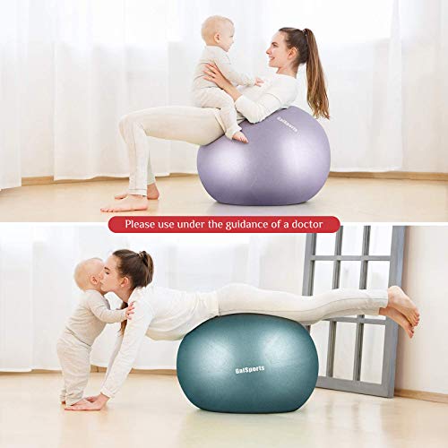 GalSports Pregnancy Birthing Ball, Yoga Exercise Birth Ball Chair for Delivery & Training & Fitness, Extra Thick Labor Ball with Quick Pump, Certified by SGS (Lavender Purple, L (58-65cm))