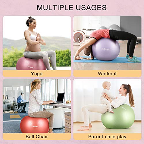 GalSports Pregnancy Birthing Ball, Yoga Exercise Birth Ball Chair for Delivery & Training & Fitness, Extra Thick Non-Toxic Anti-Burst Labor Ball with Quick Pump