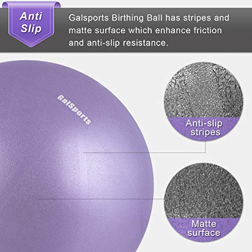 GalSports Pregnancy Birthing Ball, Yoga Exercise Birth Ball Chair for Delivery & Training & Fitness, Extra Thick Labor Ball with Quick Pump, Certified by SGS (Lavender Purple, M (48-55cm))