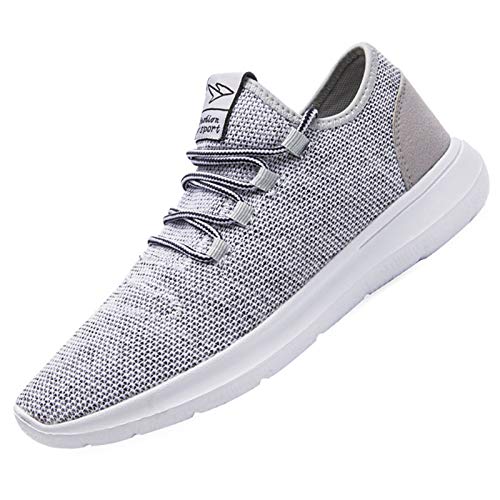 KEEZMZ Men's Running Shoes Fashion Breathable Sneakers Mesh Soft Sole Casual Athletic Lightweight Gray-44