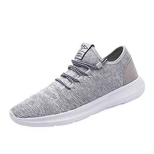 KEEZMZ Men's Running Shoes Fashion Breathable Sneakers Mesh Soft Sole Casual Athletic Lightweight Gray-44