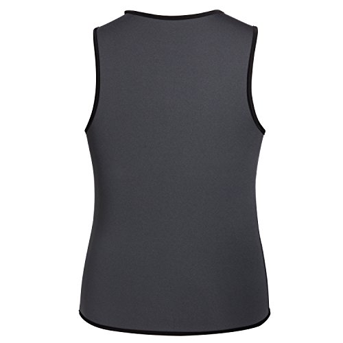 Men Waist Trainer Corset Vest Hot Neoprene Body Shaper Tank Top Sauna Suit Shirt No Zip Trimmer (4XL, Black and Bule Inner Sauna Sweat Suits)