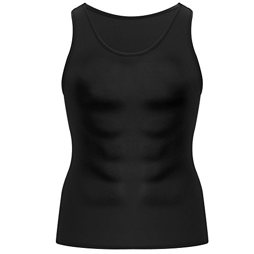 Men Waist Trainer Corset Vest Hot Neoprene Body Shaper Tank Top Sauna Suit Shirt No Zip Trimmer (4XL, Black Sauna Sweat Suits)