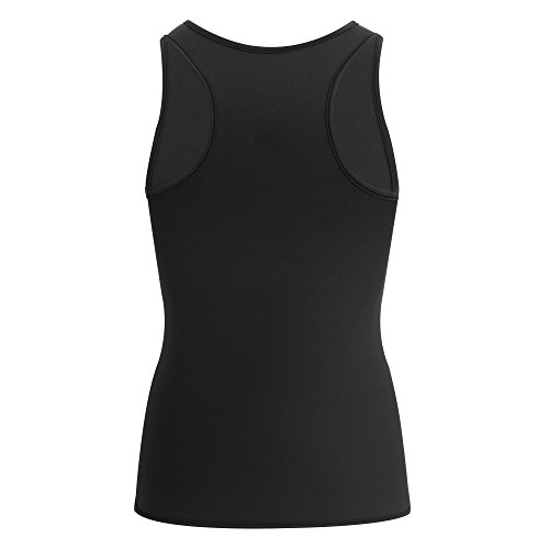 Men Waist Trainer Corset Vest Hot Neoprene Body Shaper Tank Top Sauna Suit Shirt No Zip Trimmer (4XL, Black Sauna Sweat Suits)