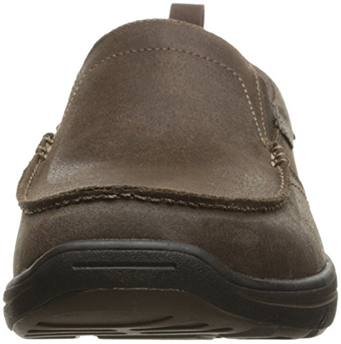 Skechers USA Men's Harper Delen Slip-On Loafer,Dark Brown Leather,14 M US