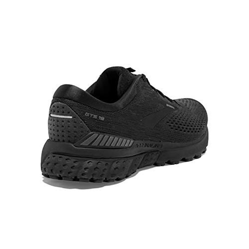 Brooks Mens Adrenaline GTS 19 Running Shoe - Black/Ebony - D - 11.5