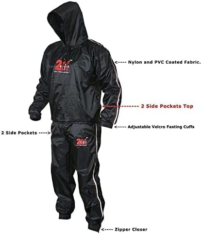 2Fit Heavy Duty Sweat Suit Sauna Exercise Gym Suit Fitness, Weight Loss, AntiRip (XXL)