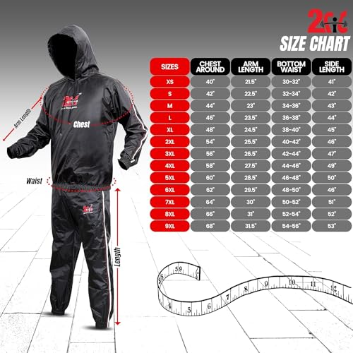 2Fit Heavy Duty Sweat Suit Sauna Exercise Gym Suit Fitness, Weight Loss, AntiRip (XXL)