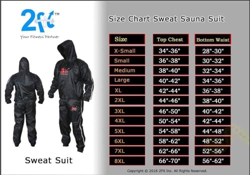 2Fit Heavy Duty Sweat Suit Sauna Exercise Gym Suit Fitness, Weight Loss, AntiRip (5XL)