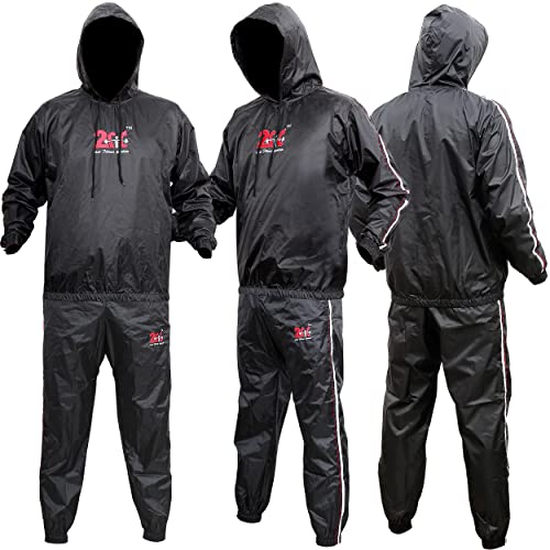 2Fit Heavy Duty Sweat Suit Sauna Exercise Gym Suit Fitness, Weight Loss, AntiRip (Large)