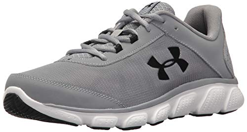 Under Armour Men's Micro G Assert 7 Running Shoe, Steel (100)/White, 12