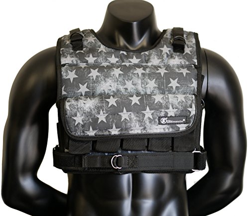 Weight vest (Short) - premium quality - best for cross fit training - running - jogging - Fully Adjustable - max weight 90lbs (S elite weight vest) (Elite-Camo, 80lbs)