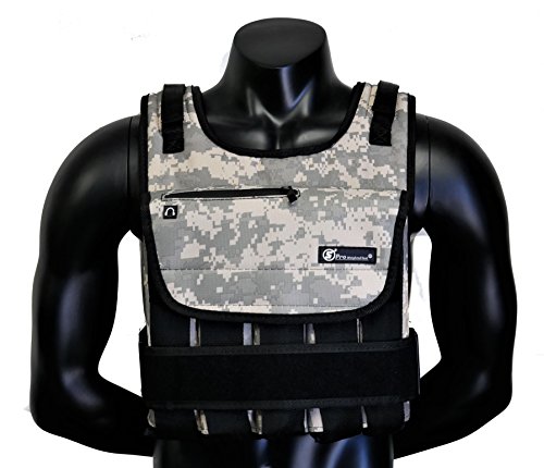 Strength sport systems Weight Vest (Short) - Premium Quality - Best for Cross fit Training - Running - Jogging - Fully Adjustable (S pro Weight Vest) (Pro II - Camouflage, 40lbs(Iron ore Bags))