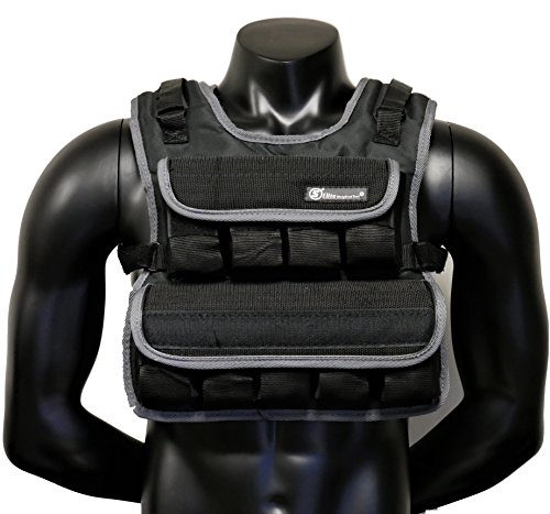 Weight vest (Short) - premium quality - best for cross fit training - running - jogging - Fully Adjustable (S pro weight vest) (Elite S Black, B50lbs)