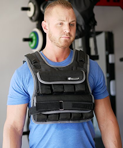 Weight vest (Short) - premium quality - best for cross fit training - running - jogging - Fully Adjustable (S pro weight vest) (Elite S Black, B50lbs)