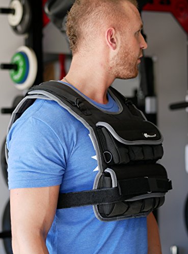 Weight vest (Short) - premium quality - best for cross fit training - running - jogging - Fully Adjustable (S pro weight vest) (Elite S Black, B50lbs)