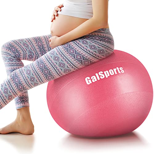 GalSports Pregnancy Birthing Ball, Yoga Exercise Birth Ball Chair for Delivery & Training & Fitness, Extra Thick Labor Ball with Quick Pump(Dusty Rose,M(48-55cm))