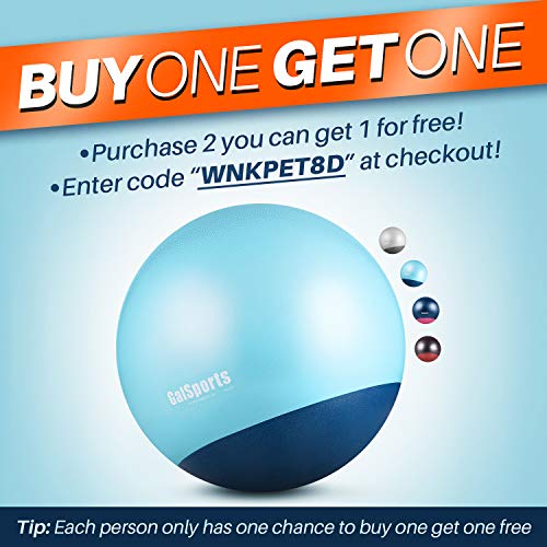 GalSports Exercise Ball Yoga Ball Stability Ball with Extra-Thick Base for Workout, Seating, Fitness & Birthing, Anti-Burst (Dark Coffe & Maple-Leaf Red, 60cm)