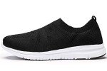 QIUYIXI Men's Lightweight Slip-On Walking Shoes - Black/White