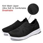QIUYIXI Men's Lightweight Slip-On Walking Shoes - Black/White