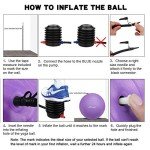 Trideer Ball Chair – Exercise Stability Yoga Ball with Base for Home and Office Desk, Ball Seat, Flexible Seating with Ring & Pump, Improves Balance, Back Pain, Core Strength & Posture（Ball with Ring