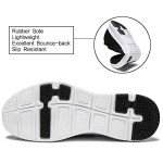 QIUYIXI Men's Slip On Walking Shoes Lightweight Causual Running Sneakers Black/White 7