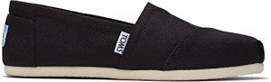 Toms Canvas Alpargata Flat (Womens)-Black-6 M US