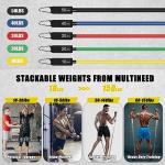 CHAREADA 22 Pack Resistance Bands Set Workout Bands, 5 Stackable Exercise Bands 5 Loop Resistance Bands 2 Core Sliders - Door Anchor Handles Ankle Straps Carry Bag Instant Cooling Towel Wrist Wraps