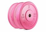 X Training Equipment Premium Pink Olympic Bumper Plate Solid Rubber with Steel Insert - Great for Crossfit Workouts