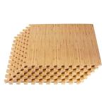 FOREST FLOOR Thick Printed Foam Tiles, Premium Wood Grain Interlocking Foam Floor Mats, Anti-Fatigue Flooring, 3/8" Thick, Light Bamboo, 24 Square Feet (6 Tiles)