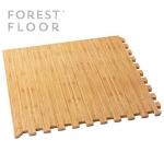 FOREST FLOOR Thick Printed Foam Tiles, Premium Wood Grain Interlocking Foam Floor Mats, Anti-Fatigue Flooring, 3/8" Thick, Light Bamboo, 24 Square Feet (6 Tiles)