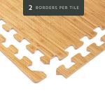 FOREST FLOOR Thick Printed Foam Tiles, Premium Wood Grain Interlocking Foam Floor Mats, Anti-Fatigue Flooring, 3/8" Thick, Light Bamboo, 24 Square Feet (6 Tiles)