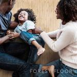 FOREST FLOOR Thick Printed Foam Tiles, Premium Wood Grain Interlocking Foam Floor Mats, Anti-Fatigue Flooring, 3/8" Thick, Light Bamboo, 24 Square Feet (6 Tiles)