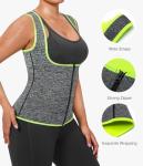 GAODI Women Waist Trainer Vest Slim Corset Workout Sweat Tank Top Zipper Compression Shirt Sauna Suit Body Shaper