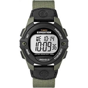 Timex Men's T49993 Expedition Full-Size Digital CAT Green/Black Mixed Material Strap Watch