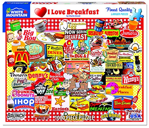 White Mountain Puzzles I Love Breakfast - 1000 Piece Jigsaw Puzzle