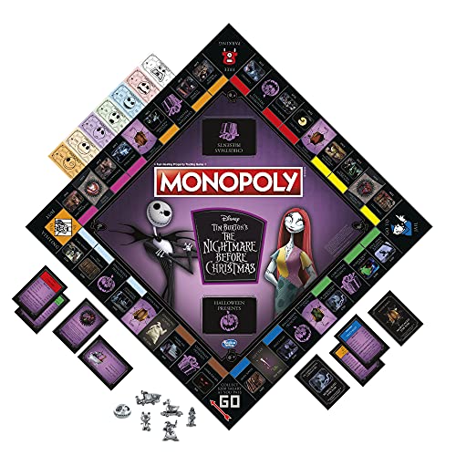Hasbro Gaming Monopoly: Disney Tim Burton's The Nightmare Before Christmas Edition Board Game, Fun Family Game for Kids Ages 8 and Up (Amazon Exclusive)