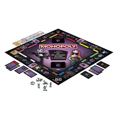 Hasbro Gaming Monopoly: Disney Tim Burton's The Nightmare Before Christmas Edition Board Game, Fun Family Game for Kids Ages 8 and Up (Amazon Exclusive)